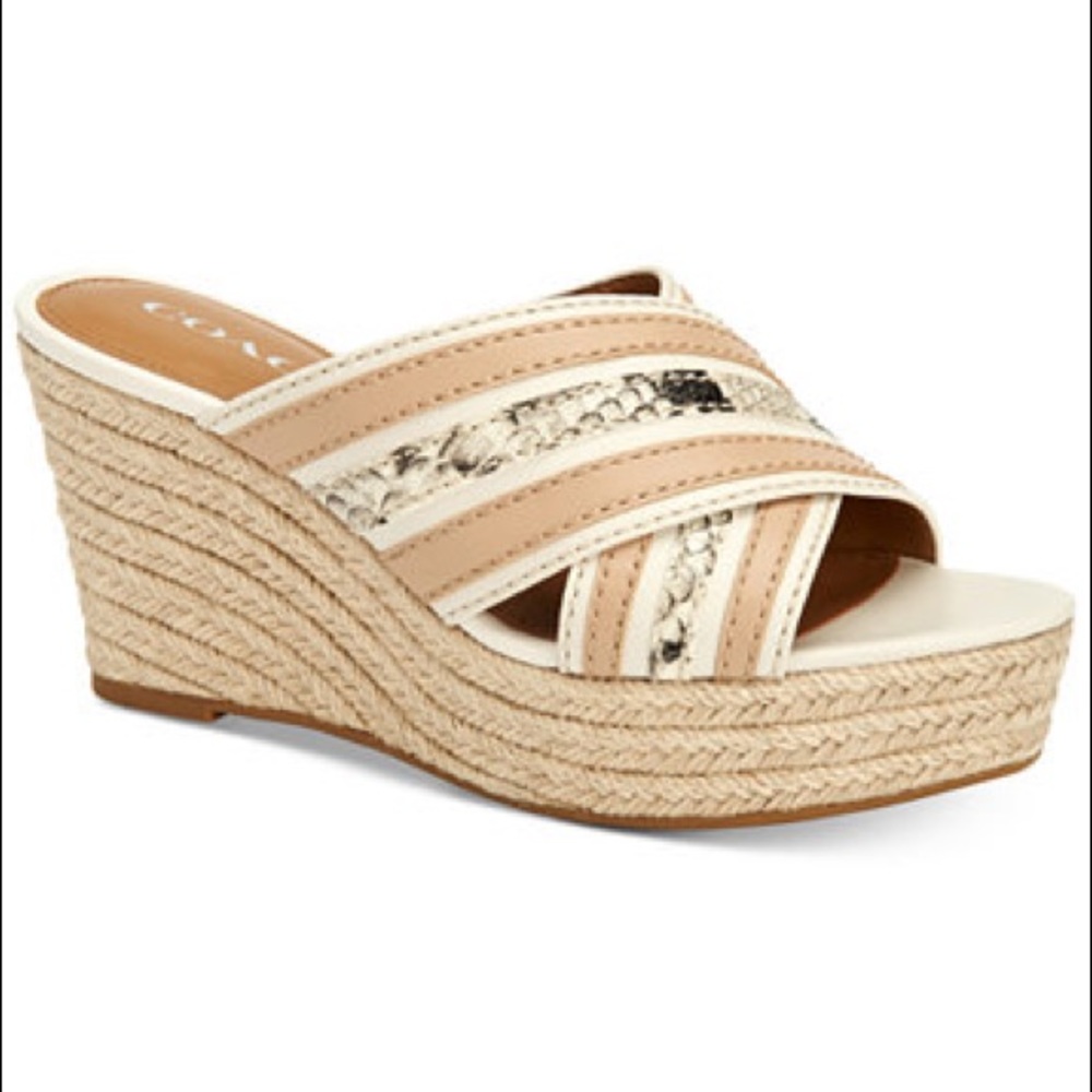 🆕Coach  Florentine Leather Wedge